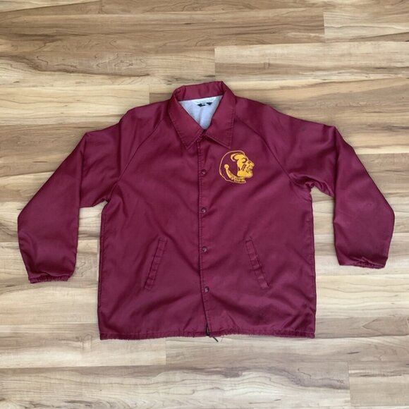 Florida State University FSU Windbreaker Men’s XL Garnet Red 1970's Chalk Line - Picture 2 of 15